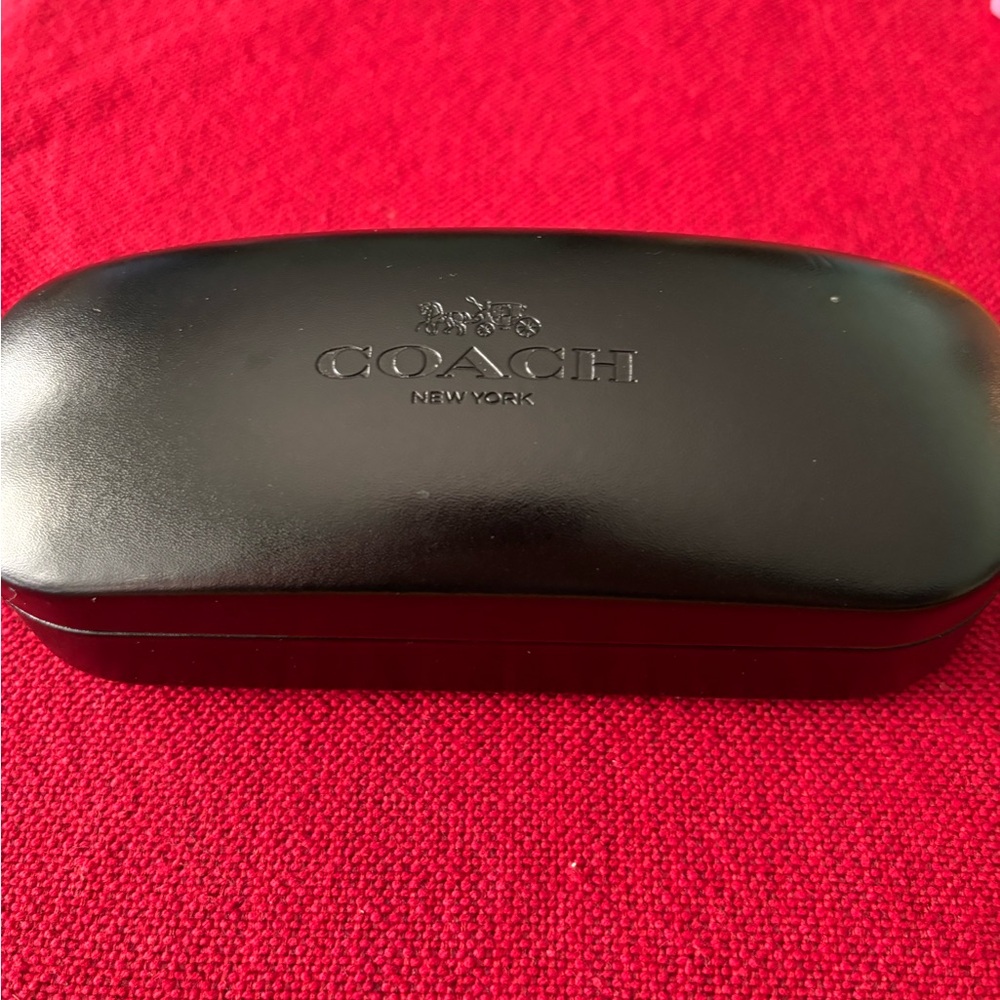 Coach Black Hard Eyewear Case with Embossed Logo
